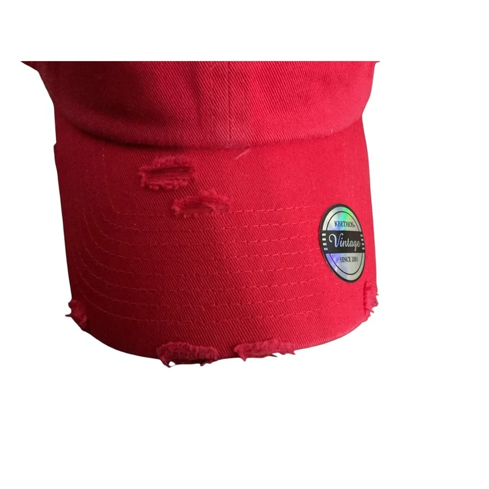 KBETHOS Baseball Cap‎ Unisex OS Red New Distressed Trucker Adjustable Strap Hat